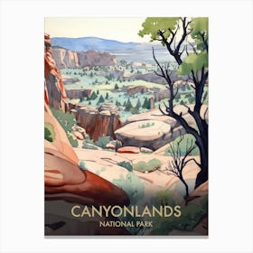 Canyonlands National Park Watercolour Vintage Travel Poster 3 Canvas Print