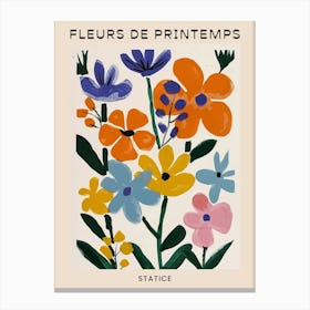 Spring Floral French Poster  Statice 3 Canvas Print