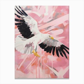 Pink Ethereal Bird Painting Bald Eagle 1 Canvas Print