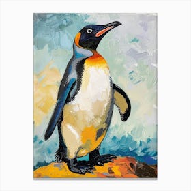 Galapagos Penguin Petermann Island Colour Block Painting 1 Canvas Print