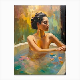 Woman In A Bath 1 Canvas Print