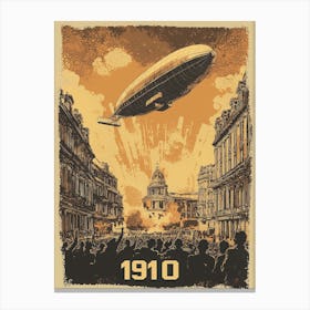 Aihrgdesign A Vintage Poster Of An Early Airship Soaring Abov 2b7180b3 024c 4c01 96bd 9700a1eba1ed 2 Canvas Print