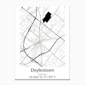 Doylestown,United States Minimalist Map Canvas Print