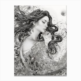 Beautiful Woman With Long Hair Canvas Print