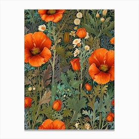 William Morris Poppies Canvas Print