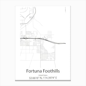 Fortuna,Spain Minimalist Map Canvas Print