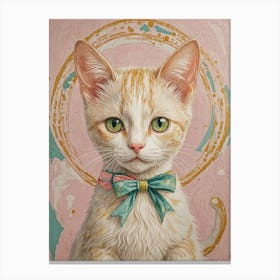 Cat With Bow Tie Canvas Print