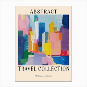 Abstract Travel Collection Poster Melbourne Australia 1 Canvas Print