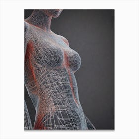 Woman Line Art Canvas Print