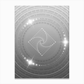 Geometric Glyph in White and Silver with Sparkle Array n.0357 Canvas Print