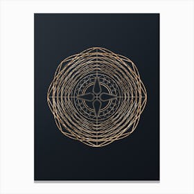 Abstract Geometric Gold Glyph on Dark Teal n.0195 Canvas Print