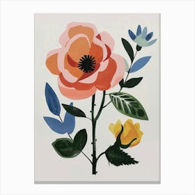 Painted Florals Rose 9 Canvas Print