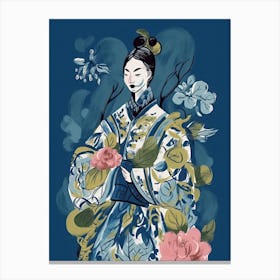 Female Samurai Onna Musha Illustration 19 Canvas Print
