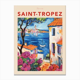 Saint Tropez France 3 Fauvist Travel Poster Canvas Print