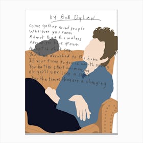 Bob Dylan Couch Lyrics Canvas Print