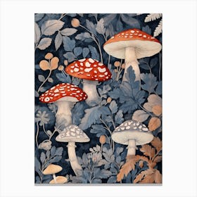 Mushrooms In The Forest Canvas Print