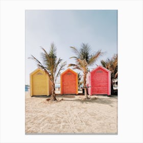 Colorful Beach Huts Canvas Print