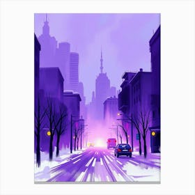 Purple City Street Canvas Print