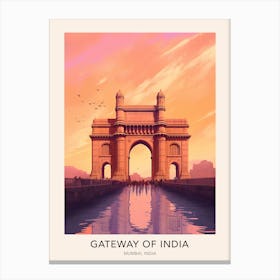 The Gateway Of India Mumbai India Travel Poster Canvas Print