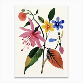 Painted Florals Fuchsia 1 Canvas Print