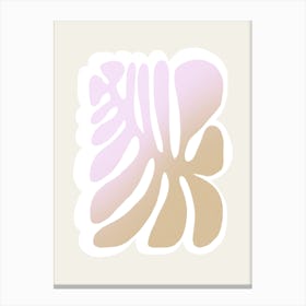 Bold Gradient Floral Lila Beige Canvas Print