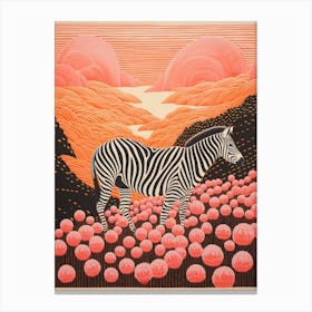 Zebra Line Illustration 1 Canvas Print
