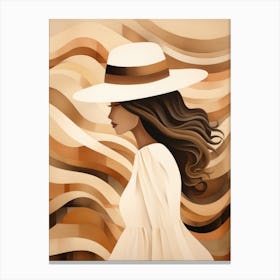 Woman In A Hat 12 Canvas Print