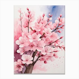 Sakura Blossom Watercolor Painting Canvas Print