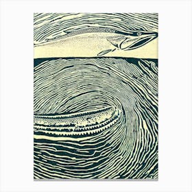 Ichthyosaur Linocut Canvas Print