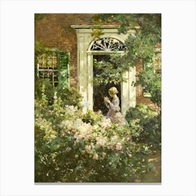 Girl In A Garden 1 Canvas Print