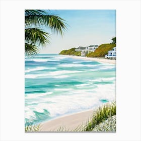 Wrightsville Beach, North Carolina Contemporary Illustration 1  Canvas Print