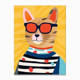 Little Cougar 1 Wearing Sunglasses Canvas Print