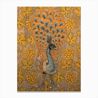 Peacock And Vine Detail, William Morris And Philip Webb Canvas Print
