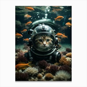 Underwater Cat Canvas Print