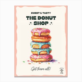 Stack Of Sprinkles Donuts The Donut Shop 4 Canvas Print