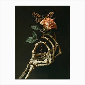 Skeleton Rose Canvas Print