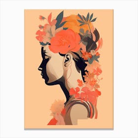 Bloom Body Woman Portrait Orange Tones 10 Canvas Print