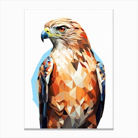 Colourful Geometric Bird Red Tailed Hawk 2 Canvas Print