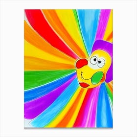 Clown On A Rainbow-Reimagined Canvas Print