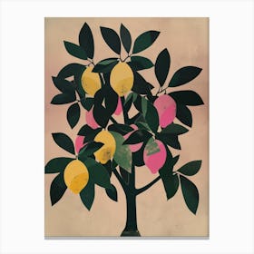 Lemon Tree Colourful Illustration 3 Canvas Print