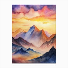 A Modern Aesthetic Blending Warm Sunset Hues With (1) Canvas Print