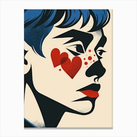 Girl With Hearts On Her Face 1 Canvas Print