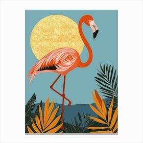 Greater Flamingo Celestun Yucatan Mexico Tropical Illustration 12 Canvas Print