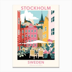 Stockholm, Sweden, Flat Pastels Tones Illustration 1 Poster Canvas Print