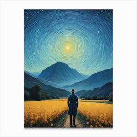 A Man Stands In The Wilderness Vincent Van Gogh Painting (15) Canvas Print