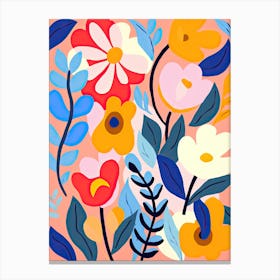 Floral Rhapsody: A Matisse-inspired Flowers Market Mosaic Canvas Print