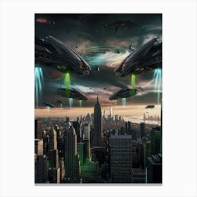 Aliens In New York City Canvas Print