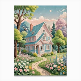 Pastel Cottage Canvas Print