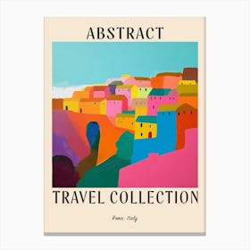 Abstract Travel Collection Poster Rome Italy 1 Canvas Print