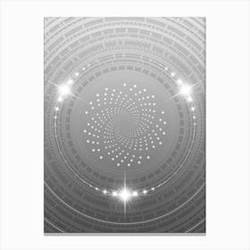 Geometric Glyph in White and Silver with Sparkle Array n.0052 Canvas Print